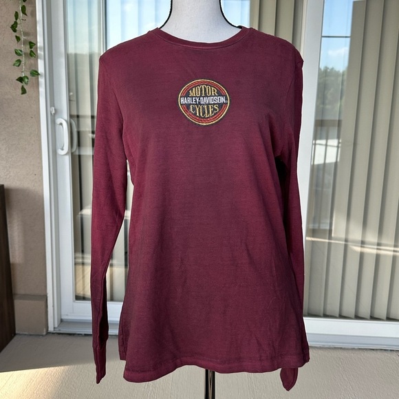Harley-Davidson Tops - Harley-Davidson Red Long Sleeve Relaxed Tee